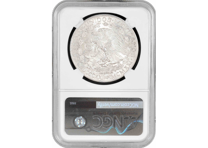 Mexico 2 pesos 1921 Mo, NGC MS63, "100th Anniversary of Independence"