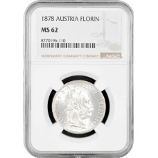 Österreich 1 Florin 1878, NGC MS62, "Kaiser Franz Joseph I (1848 - 1916)"