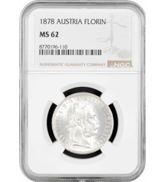 Austria 1 florin 1878, NGC MS62, "Emperor Franz Joseph I (1848 - 1916)"