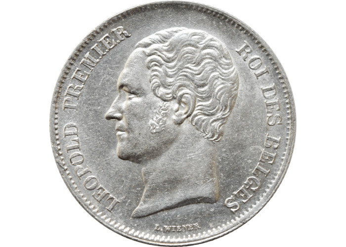 Belgium 2.5 francs 1849, UNC, "King Leopold I (1832 - 1865)" SMALL HEAD