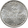 Switzerland 5 francs 1944 B, BU, "500th Anniversary - Battle of St. Jakob"