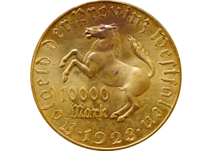 Westphalia 10000 Mark 1923, UNC NOTGELT, "Freiherr vom Stein"