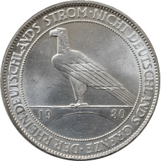 Weimar Republic 5 reichsmark 1930 A, UNC, "Liberation of Rhineland" silver coin