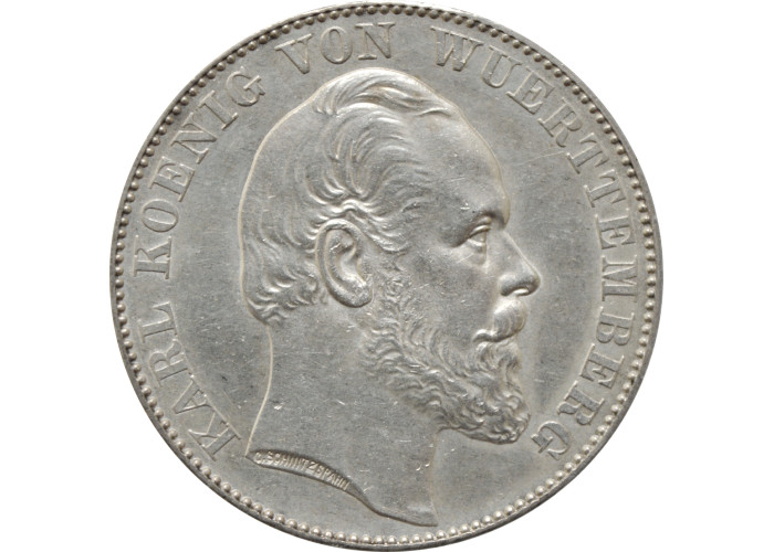 Вюртемберг 1 талер 1871 г., UNC, "Победоносное завершение Франко-прусской войны"