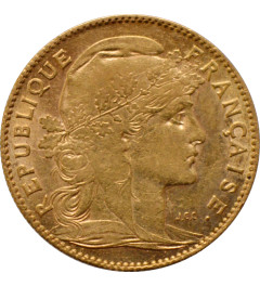 France 10 francs 1899, AU, "Third Republic (1870 - 1941)" KEY DATE gold coin