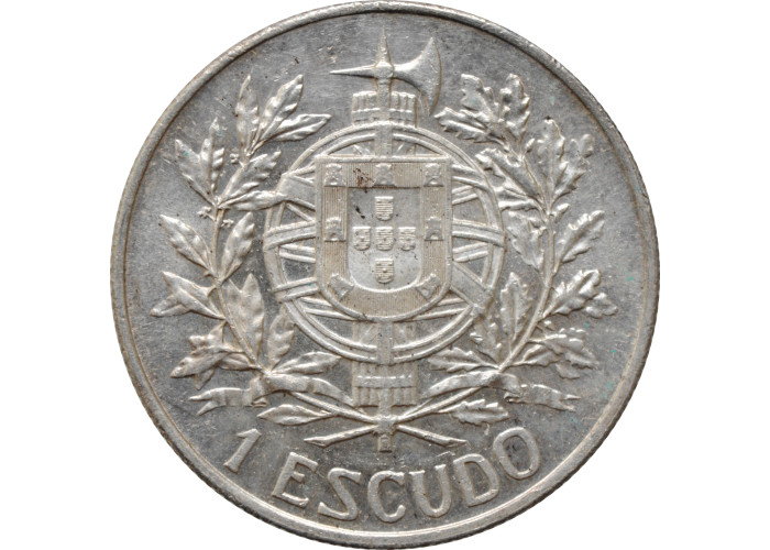 Portugal 1 escudo 1910, UNC, "Birth of the Republic" silver coin