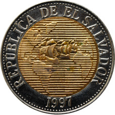 El Salvador 5 Colones 1997, UNC, "Die Entdeckung Amerikas"