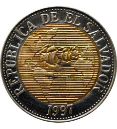 El Salvador 5 colones 1997, UNC, "The Discovery of America" NOT RELEASED