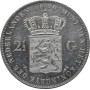 Netherlands 2 1/2 gulden 1870, UNC, "King William III (1849 - 1890)" silver coin