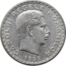 Romania 100 lei 1932 (LONDON), XF, "King Carol II (1930 - 1940)" silver coin