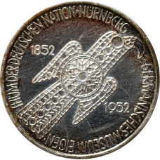 Germany - FRG 5 mark 1952, UNC PL, "100th Anniversary - Nurnberg Museum"