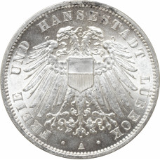 Lubeck 3 mark 1913, BU, "Free city of Lubeck (1871 - 1918)"