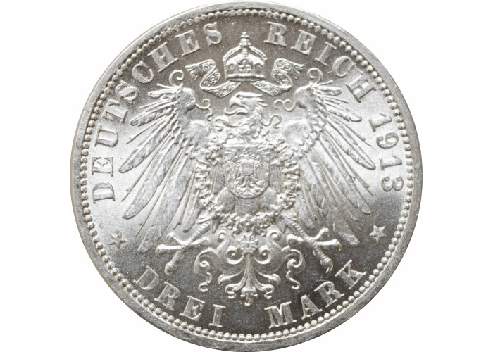 Lübeck 3 Mark 1913, BU, "Freie Stadt Lübeck (1871 - 1918)"