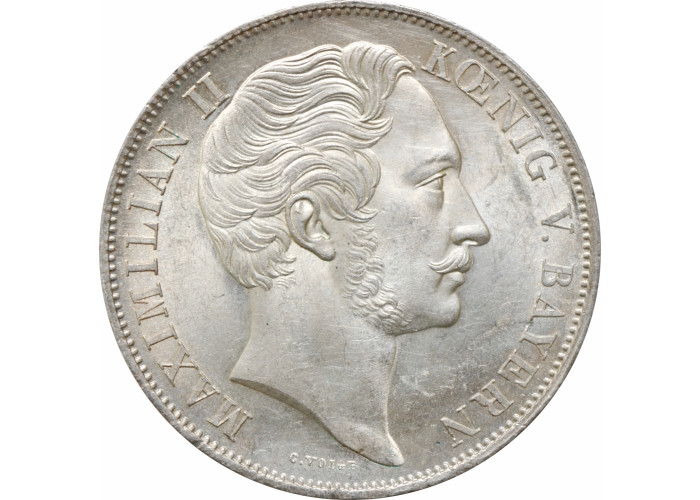 Bayern 2 Gulden 1855, UNC, "Wiederherstellung der Mariensäule in München"
