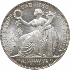 Bavaria 1 thaler 1871, UNC, "Germany Victory in Franco-Prussian War"