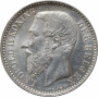 Belgium 1 franc 1887 Flemish, UNC, "King Leopold II (1865 - 1909)" silver coin