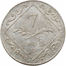 Österreich 7 Kreuzer 1802 G, UNC, "Kaiser Franz II (1792 - 1835)"