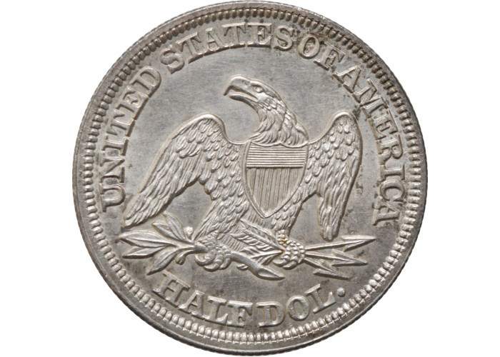 USA half dollar 1854, UNC, "Seated Liberty Half Dollar" silver coin