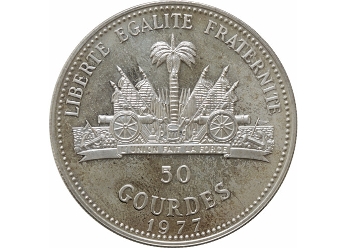 Haiti 50 gourdes 1977, NGC PF68 UC, "XXII summer Olympic Games, Moscow 1980"