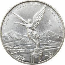 Mexico 1 onza 2006 Mo, UNC, "Silver Bullion Coinage "Libertad" silver coin