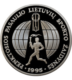 Lithuania 10 litu 1995, PROOF, "5th World Lithuanians Sport Games"