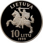 Lithuania 10 litu 1999, PROOF, "Lithuanian Cities - Kaunas"