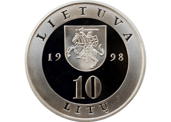 Lithuania 10 litu 1998, PROOF, "Lithuanian Cities - Vilnius"