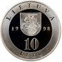 Lithuania 10 litu 1998, PROOF, "Lithuanian Cities - Vilnius"