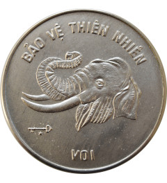 Vietnam 10 dong 1986, UNC, "Natural Protection - Elephant" Cu-Ni coin