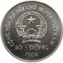 Vietnam 10 dong 1986, UNC, "Natural Protection - Peacock" Cu-Ni coin