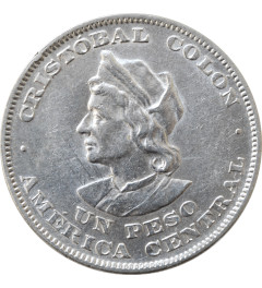 El Salvador 1 peso 1908 CAM, UNC, "Republic of El Salvador (1889 - 1918)"