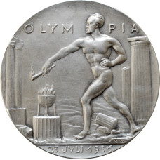 Deutschland Göetz Medaille 1936, UNC Det. Zerkratzt, "Berlin Olympische Spiele"