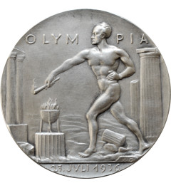 Germany - Third Reich K. Goetz medal 1936, UNC Det. Scratched, "Berlin Olympics"