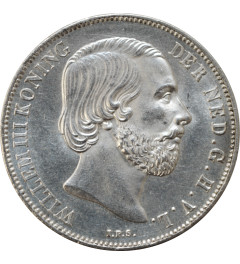 Netherlands 1 gulden 1863, UNC, "King William III (1849 - 1890)" silver coin