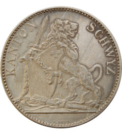 Switzerland 5 francs 1867, UNC Det., "Schwyz Shooting Festival"