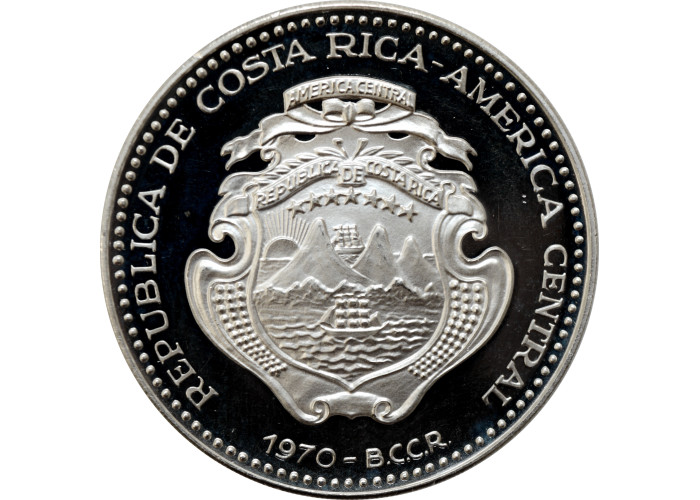 Costa Rica 20 colones 1970, PROOF, "Venus de Milo" silver coin
