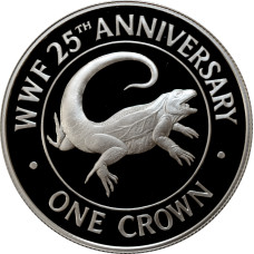 Turks and Caicos Islands 1 crown 1988, PROOF, "World Wildlife Fund - Rock Iguana"