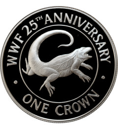 Turks and Caicos Islands 1 crown 1988, PROOF, "World Wildlife Fund - Rock Iguana"