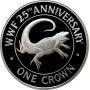 Turks and Caicos Islands 1 crown 1988, PROOF, "World Wildlife Fund - Rock Iguana"