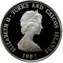 Turks and Caicos Islands 1 crown 1988, PROOF, "World Wildlife Fund - Rock Iguana"