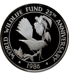 Samoa 10 tala 1986, PROOF, "World Wildlife Fund - Samoan Fantail Bird"