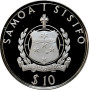 Samoa 10 tala 1986, PROOF, "World Wildlife Fund - Samoan Fantail Bird"
