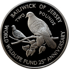 Jersey 2 pounds 1987, PROOF, "25th Anniversary - World Wildlife Fund"