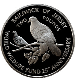 Jersey 2 pounds 1987, PROOF, "25th Anniversary - World Wildlife Fund"