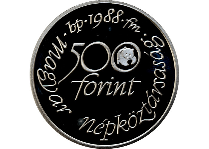 Ungarn 500 Forint 1988 BP, PROOF, "World Wildlife Fund - Wiesenweihe"