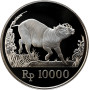Indonesia 10000 rupiah 1987, PROOF, "Wildlife - Wild Boad" silver coin