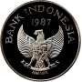 Indonesia 10000 rupiah 1987, PROOF, "Wildlife - Wild Boad" silver coin