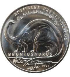 Western Sahara (Saharawi) 100 pesetas 1993, BU, "Prehistoric Animals - Brontosaurus"