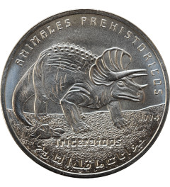 Western Sahara (Saharawi) 100 pesetas 1994, BU, "Triceratops"