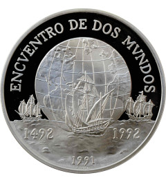 Chile 10000 pesos 1991, PROOF, "500th Anniversary - Discovery of America" silver